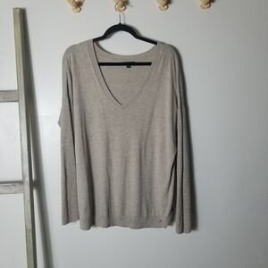 American Eagle Outfitters Brown Tan V-Neck Sweater